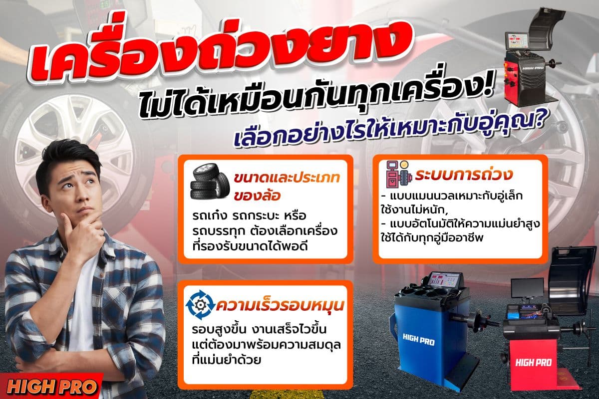 เลือกเครื่องถ่วงยางอย่างไรให้เหมาะกับอู่ของคุณ How to choose a tire balancer